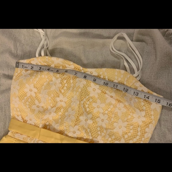 Vintage Yellow and White Silk & Lace Dress - Picture 6 of 6